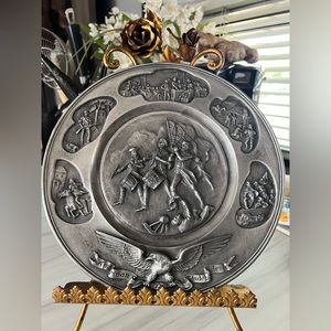 1973 BW Baston Pewter Plate American Independence 1776 9”